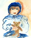 kleines Mädchen mit Teddy